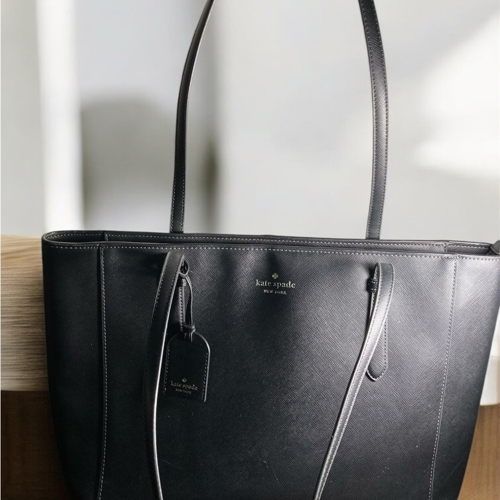 Kate Spade New York Schuyler Black Leather Tote Bag